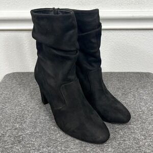 Kelly & Katie Tagazee Boots Bootie Women's 9.5 M Black Faux Suede Studded Heeled